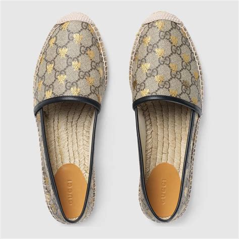 gucci gg supreme canvas espadrilles|gucci women's leather platform espadrille.